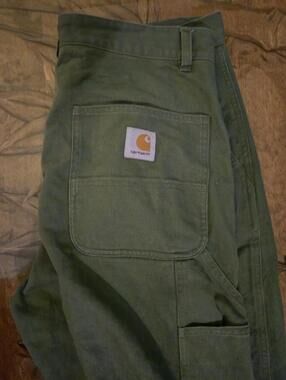 Carhartt B11 Relax Fit Washed Duck Work Dungaree  MOSS GREEN MEDIUM